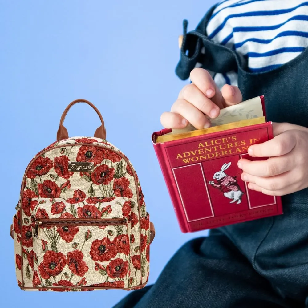 Signare Tapestry Women Backpack Rucksack Casual Daypack Poppy Floral (Poppy, DAPK-POP)
