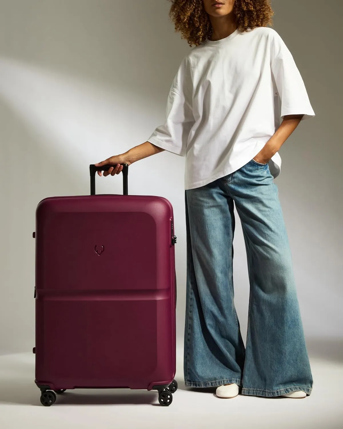 Single Stripe Hardside Luggage 32 Inch Large Suitcase - Durable, Lightweight & Expandable, 4 Spinner Wheels - Adjustable Handle, TSA Lock - Heather Purple