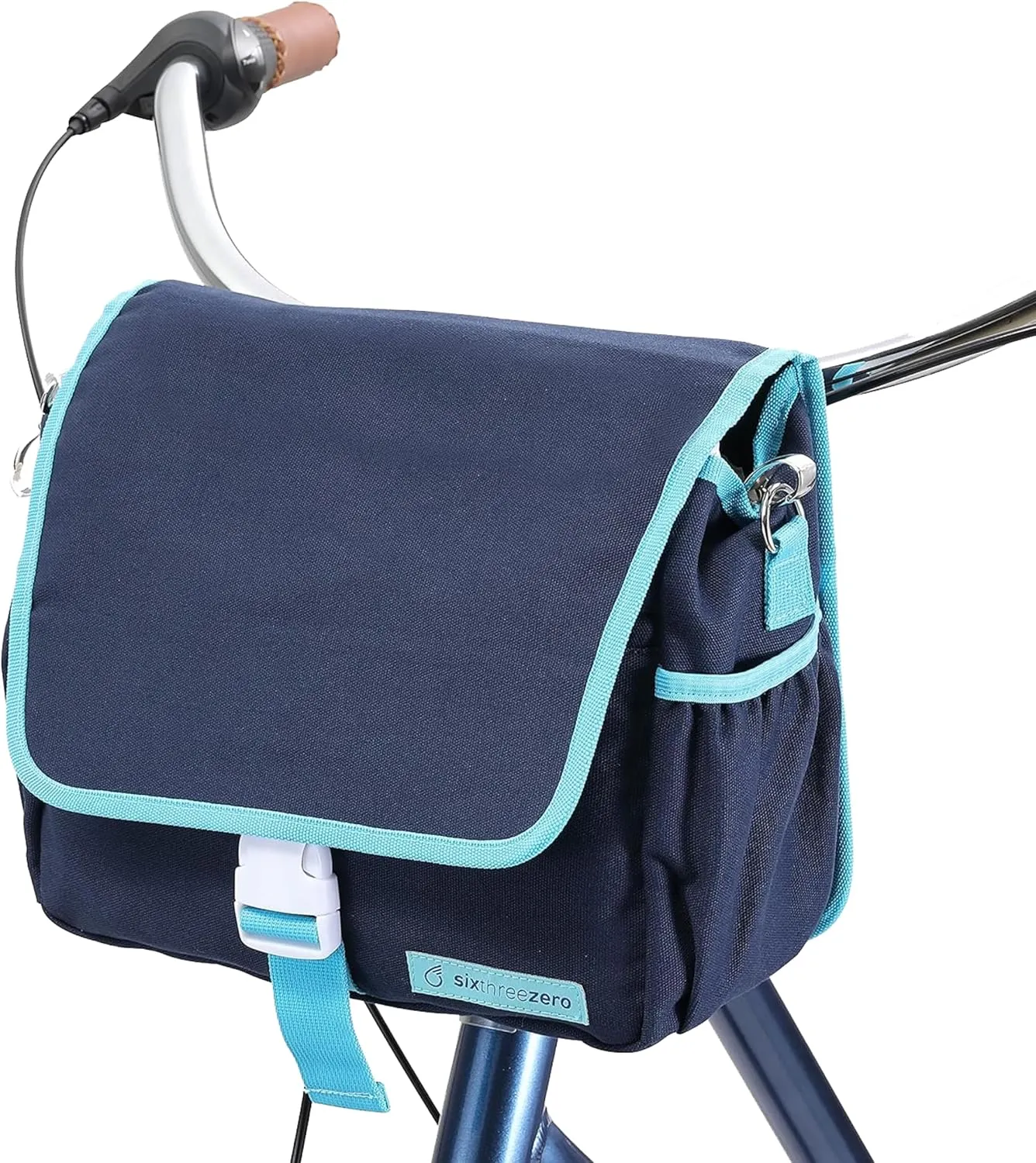 sixthreezero Bike Bag for Front Frame or Rear Rack Mount, Waterproof Messenger Bag Clip On Bicycle Pannier with Shoulder Strap