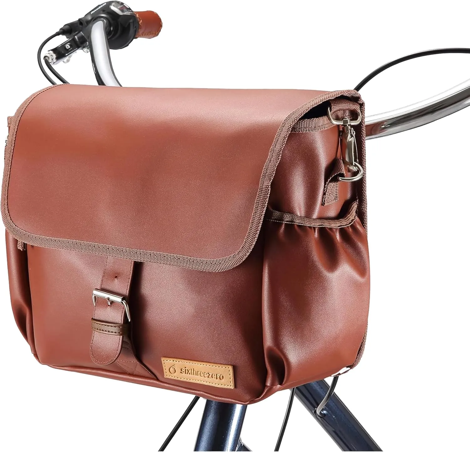 sixthreezero Bike Bag for Front Frame or Rear Rack Mount, Waterproof Messenger Bag Clip On Bicycle Pannier with Shoulder Strap