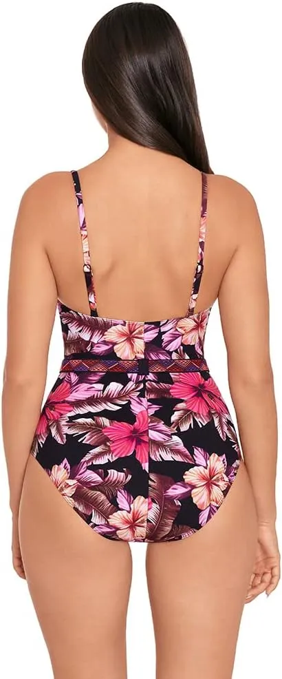Skinny Dippers Women's Swimwear Lucky Charm Belted Medallion Soft Cup One Piece Swimsuit