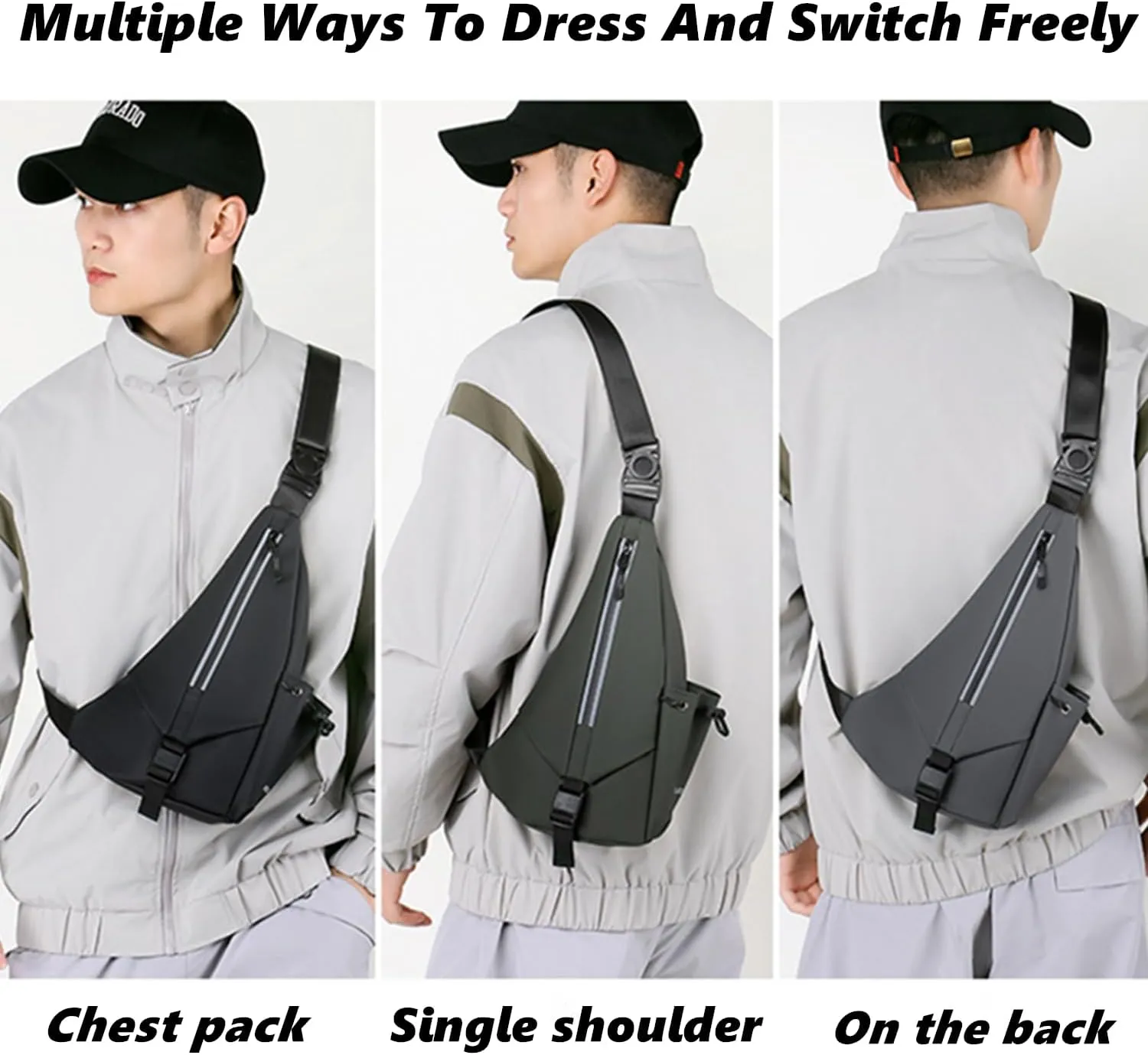 Sling Bag Chest Shoulder Backpack for Men Women Crossbody Bags Casual Daypack for Travel Running Hiking Bicycle