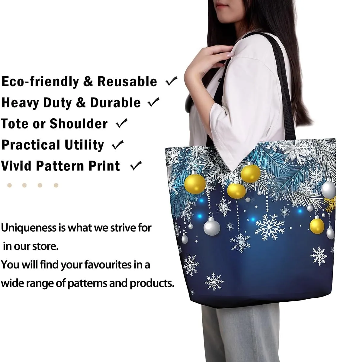 Sloth Canvas Tote Bag for Women, Santa Hat Wildlife Travel Toiletry Bag,Cartoon Woodland Animals Shoulder Bag