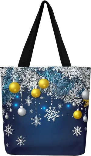 Sloth Canvas Tote Bag for Women, Santa Hat Wildlife Travel Toiletry Bag,Cartoon Woodland Animals Shoulder Bag
