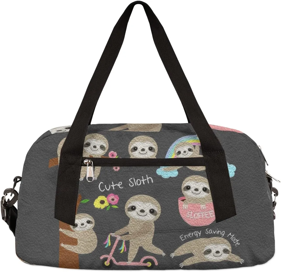 Sloth Cute Animal Kids Duffel Bag for Girls Boys Teens, Sloth Oil Painting Dance Bag Overnight Small Duffel Bag Carry On Weekend Sports Gym Travel Bag for School Practice Gymnastics Ballet