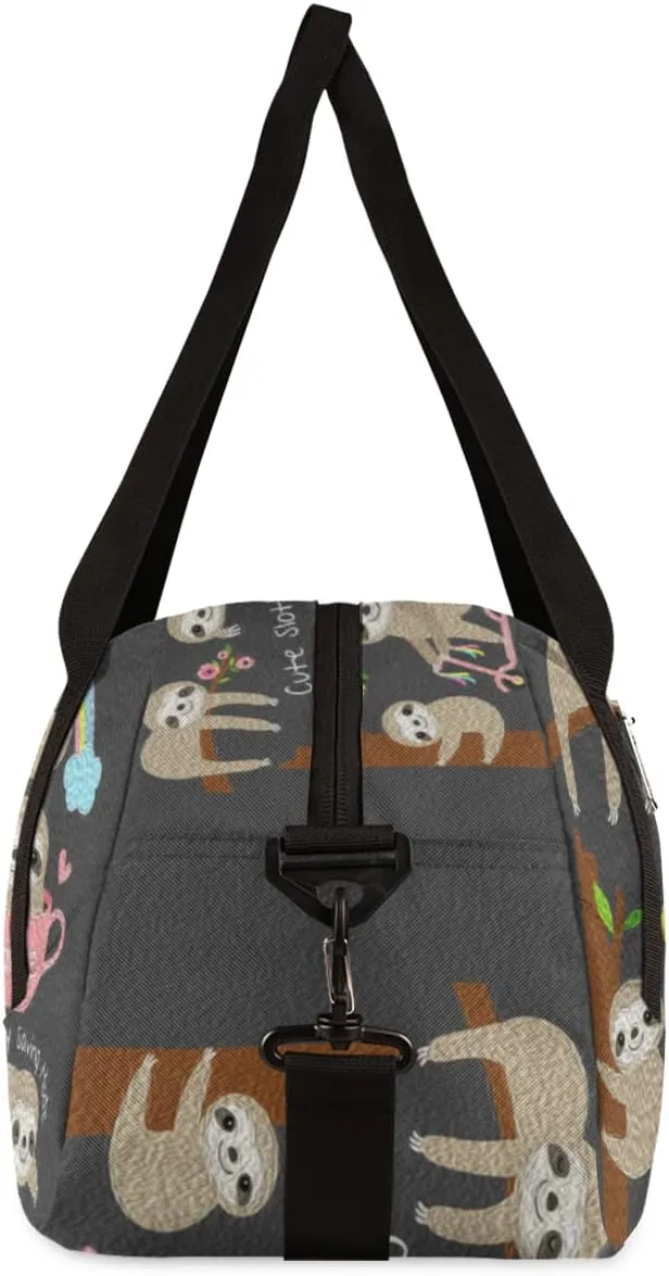 Sloth Cute Animal Kids Duffel Bag for Girls Boys Teens, Sloth Oil Painting Dance Bag Overnight Small Duffel Bag Carry On Weekend Sports Gym Travel Bag for School Practice Gymnastics Ballet