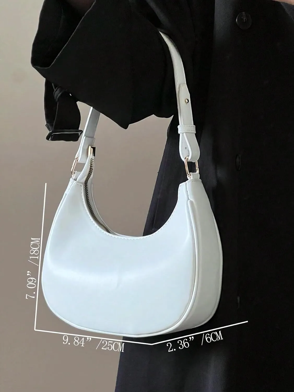 Small Crescent Leather Shoulder Bag for Women Crossbody Clutch Hobo Tote Purses Hangbags