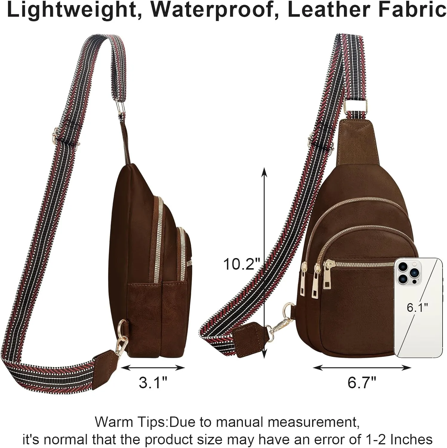 Small Leather Sling Bags for Women Fashion Crossbody Backpack Purse Sling Crossbody Bgas
