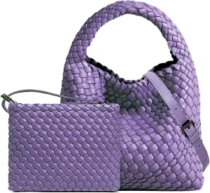 Small Woven Bags for Women Cute Hobo Tote Woven Handbag Mini Clutch Purse vegan leather Crossbody bags Shoulder Handmade Bag