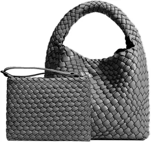 Small Woven Bags for Women Cute Hobo Tote Woven Handbag Mini Clutch Purse vegan leather Crossbody bags Shoulder Handmade Bag
