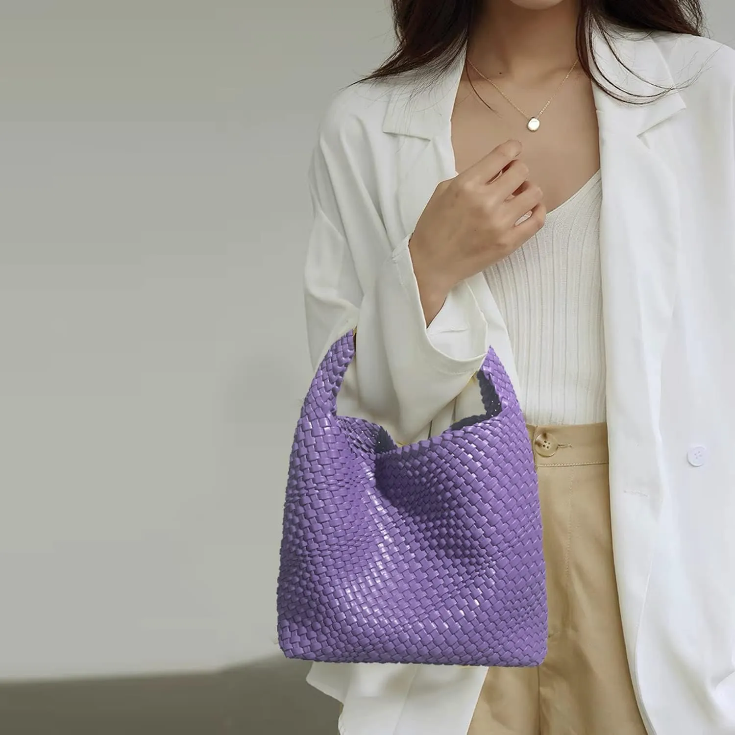 Small Woven Bags for Women Cute Hobo Tote Woven Handbag Mini Clutch Purse vegan leather Crossbody bags Shoulder Handmade Bag