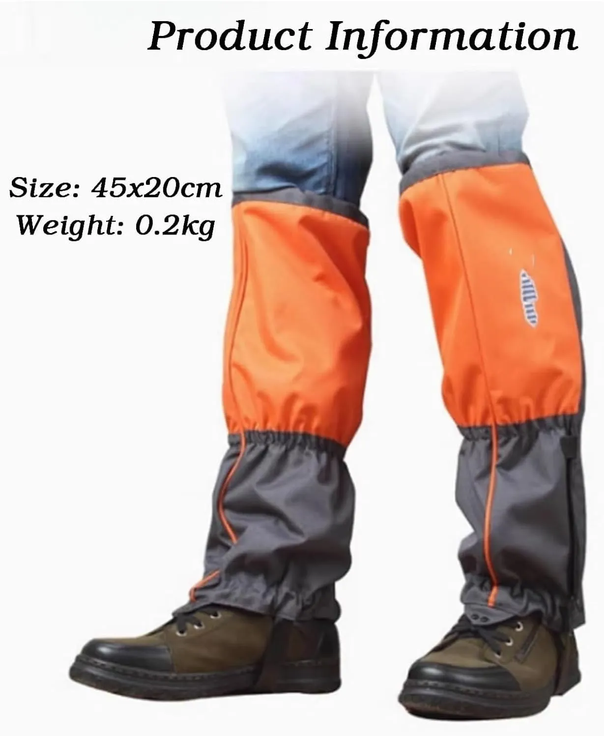 Snake Gaiters, Leg Gaiters, Adjustable Snow Boot Gaiters, for Mud Mountain Climbing Or Snowshoeing(Orange)