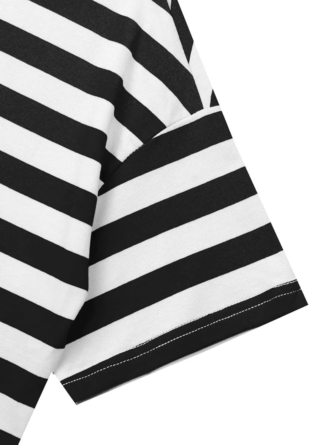 SOFIA'S CHOICE Women's Striped Crop Top Loose Fit Summer Casual Short Sleeve T Shirt