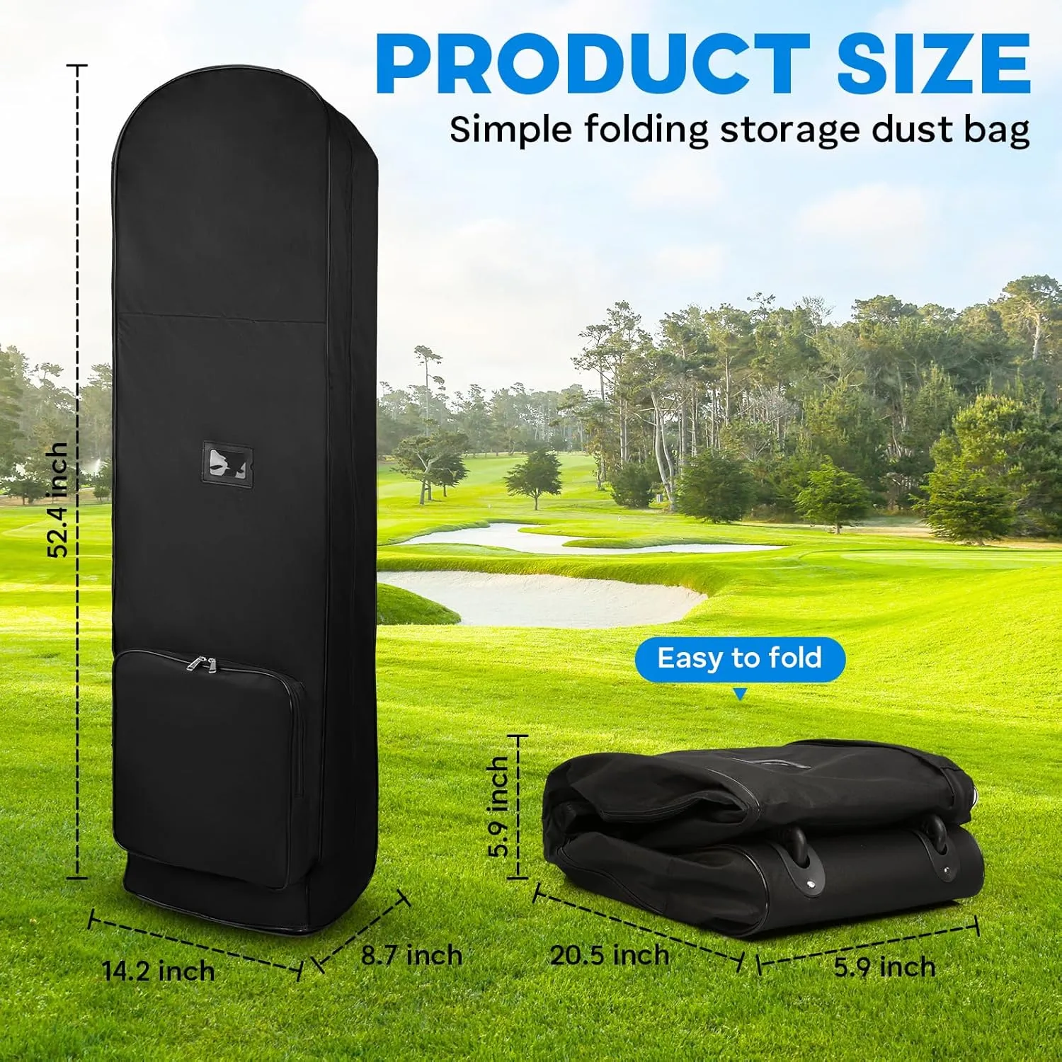 Soft Sided Golf Travel Bags for Airlines with Wheels - Foldable 630D Nylon Fabric Travel Golf Bag - Wear-Resistant Portable Hard Case Golf Travel Bag with Waterproof Coating