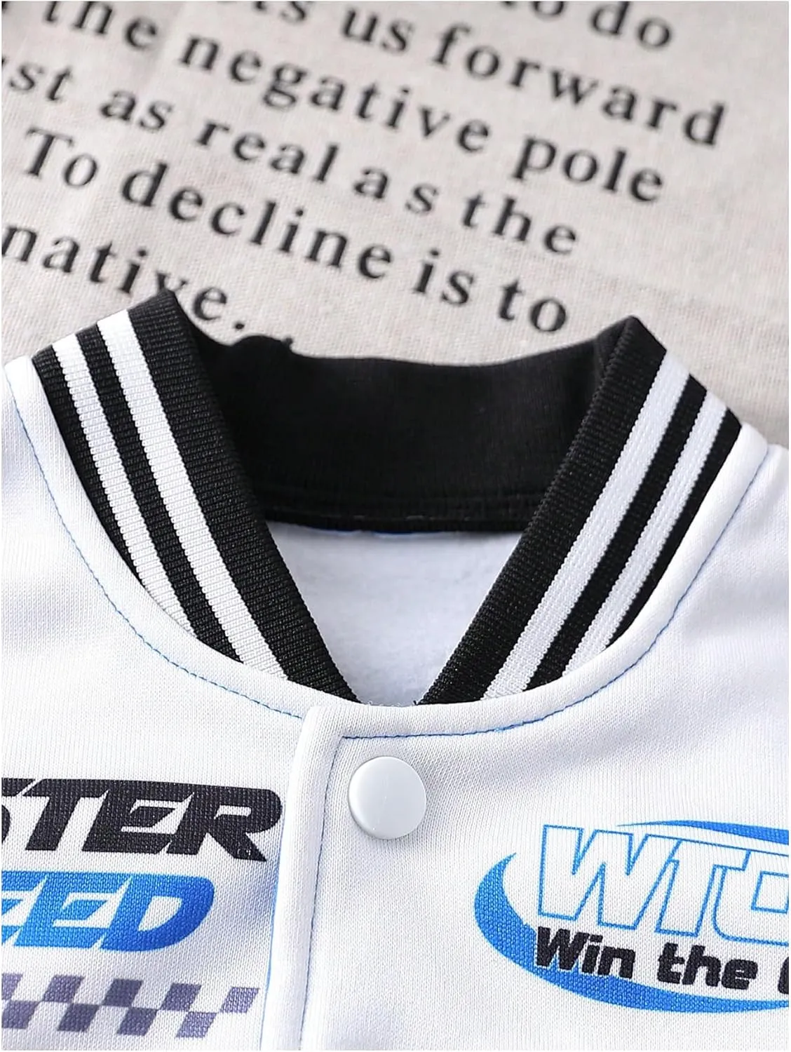 SOLY HUX Toddler Boy's Varsity Jacket Letter Graphic Color Block Long Sleeve Motorcycle Jacket Outerwear