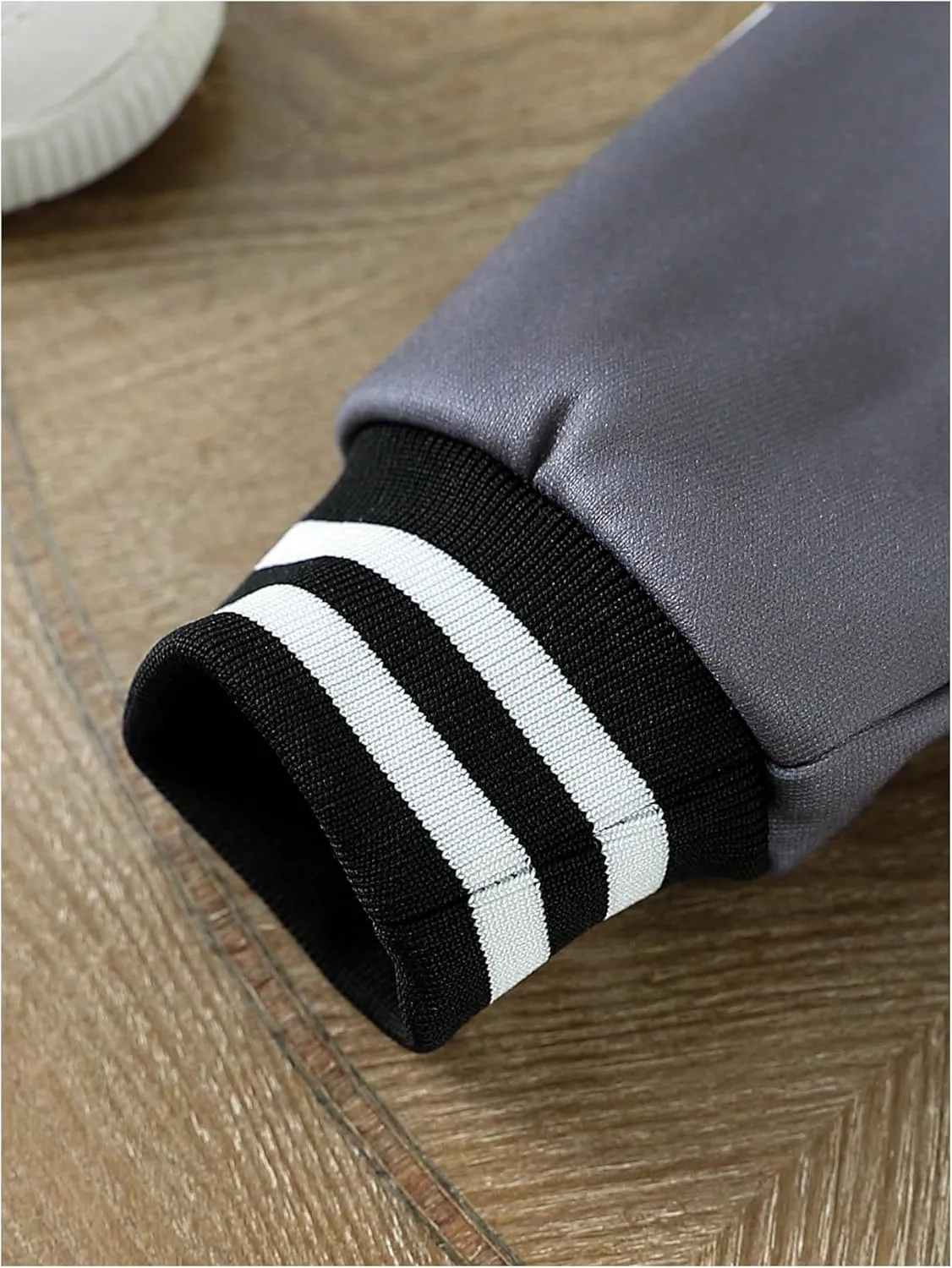 SOLY HUX Toddler Boy's Varsity Jacket Letter Graphic Color Block Long Sleeve Motorcycle Jacket Outerwear