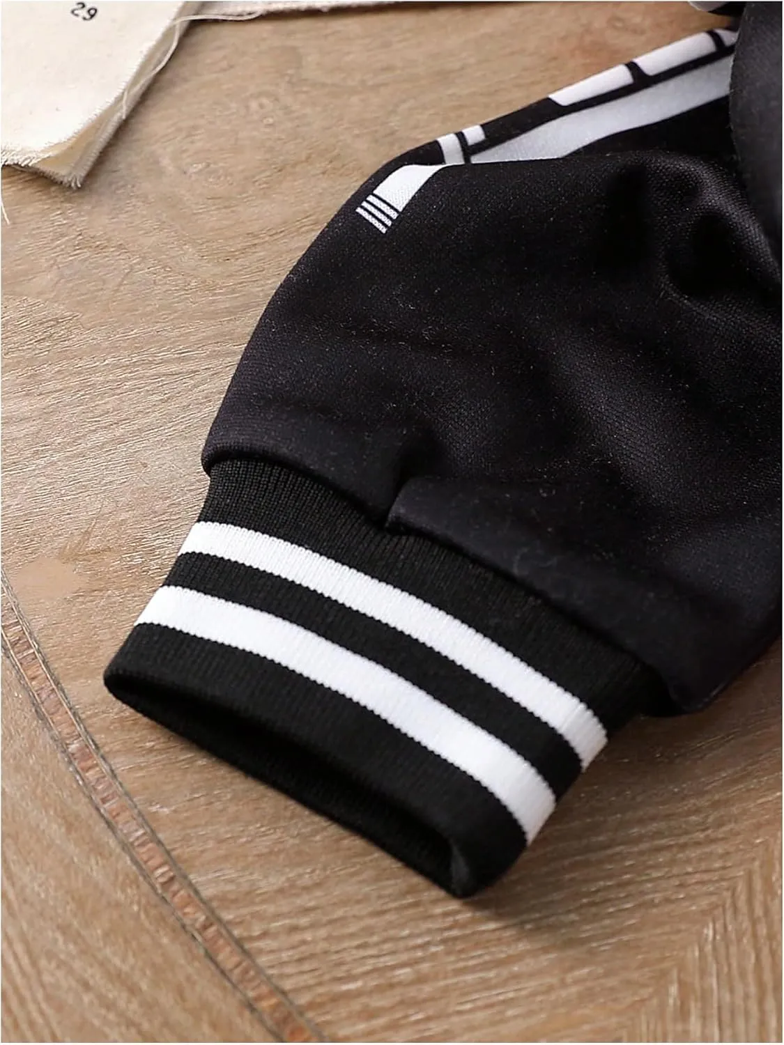 SOLY HUX Toddler Boy's Varsity Jacket Letter Graphic Color Block Long Sleeve Motorcycle Jacket Outerwear