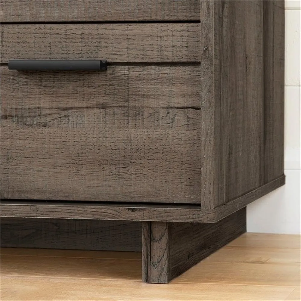 South Shore Fynn 2-Drawer Nightstand, Fall Oak, 16.5D x 22.25W x 22.25H in