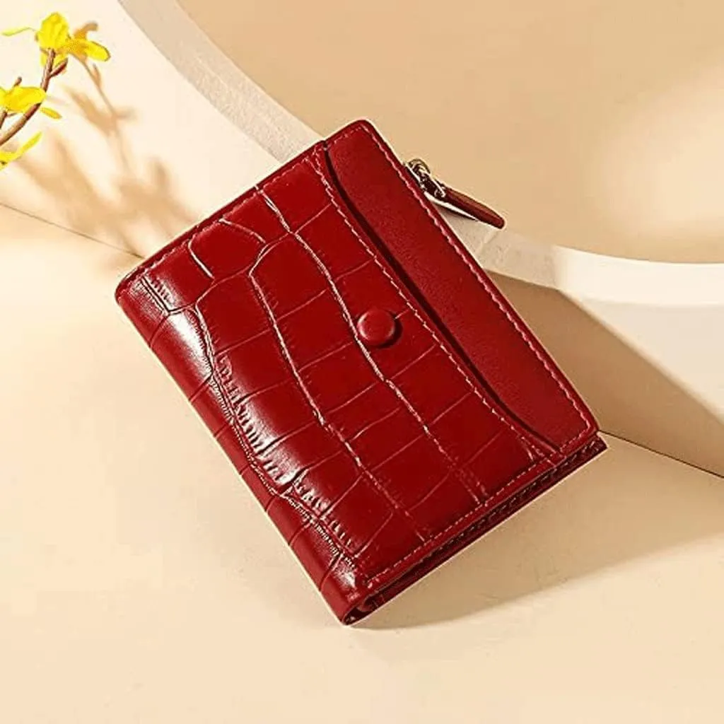 Spacious & Functional PU Leather Wallet Zipper Card Holder Portable Short Design Coins Pocket Classic Mini Coin Purses for Women Clutch Purse