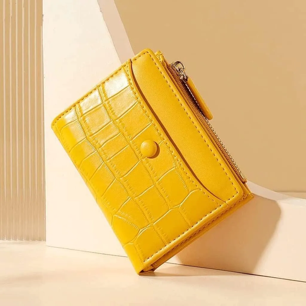 Spacious & Functional PU Leather Wallet Zipper Card Holder Portable Short Design Coins Pocket Classic Mini Coin Purses for Women Clutch Purse