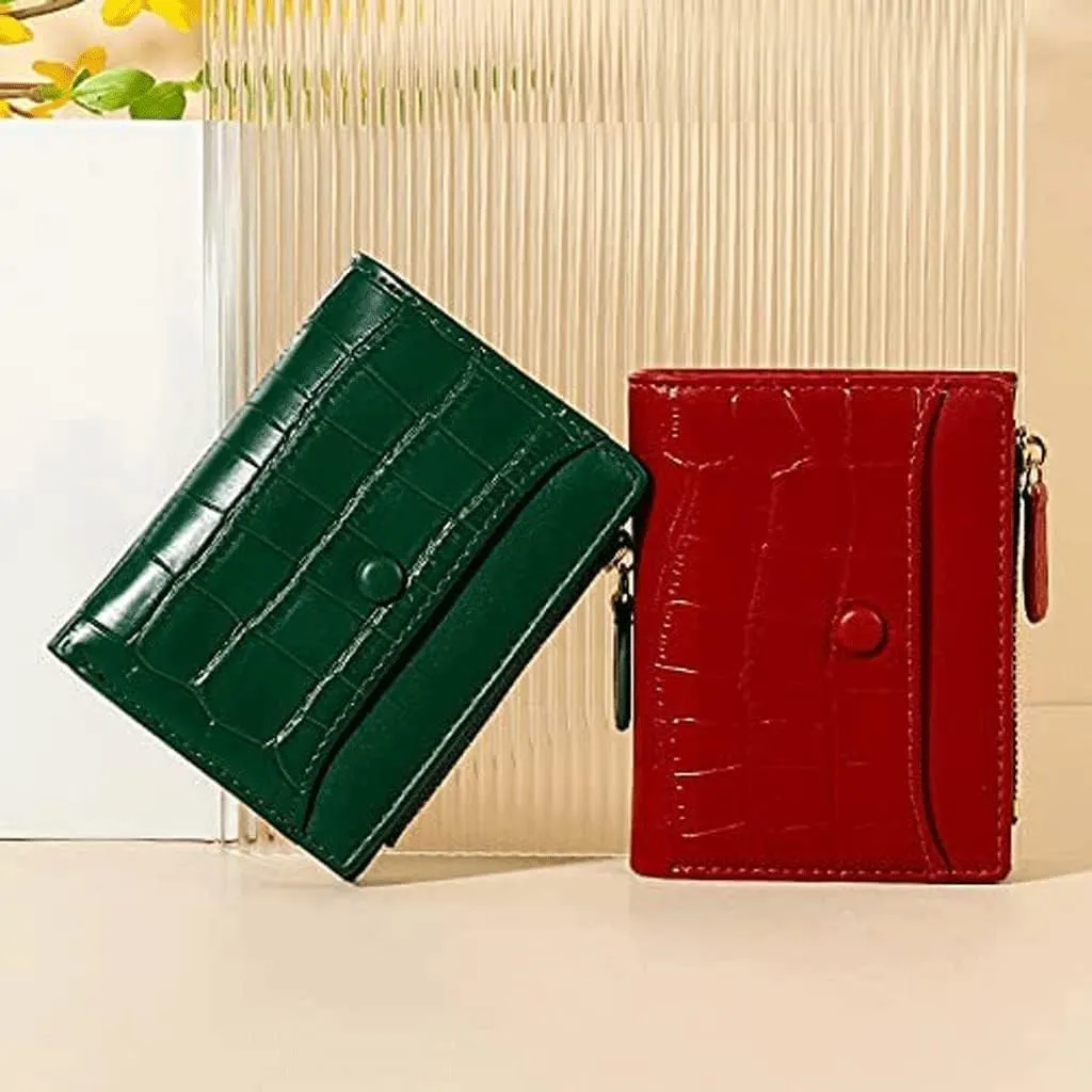 Spacious & Functional PU Leather Wallet Zipper Card Holder Portable Short Design Coins Pocket Classic Mini Coin Purses for Women Clutch Purse