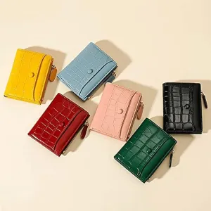 Spacious & Functional PU Leather Wallet Zipper Card Holder Portable Short Design Coins Pocket Classic Mini Coin Purses for Women Clutch Purse
