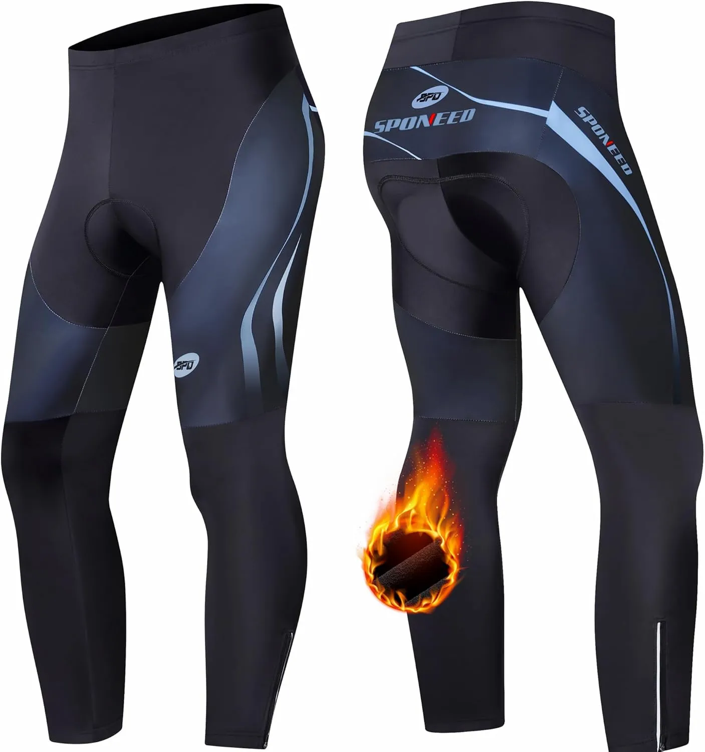 sponeed Men's Bicycle Pants 4D Padded Road Cycling Tights Leggings Outdoor Cyclist Riding Bike Wear