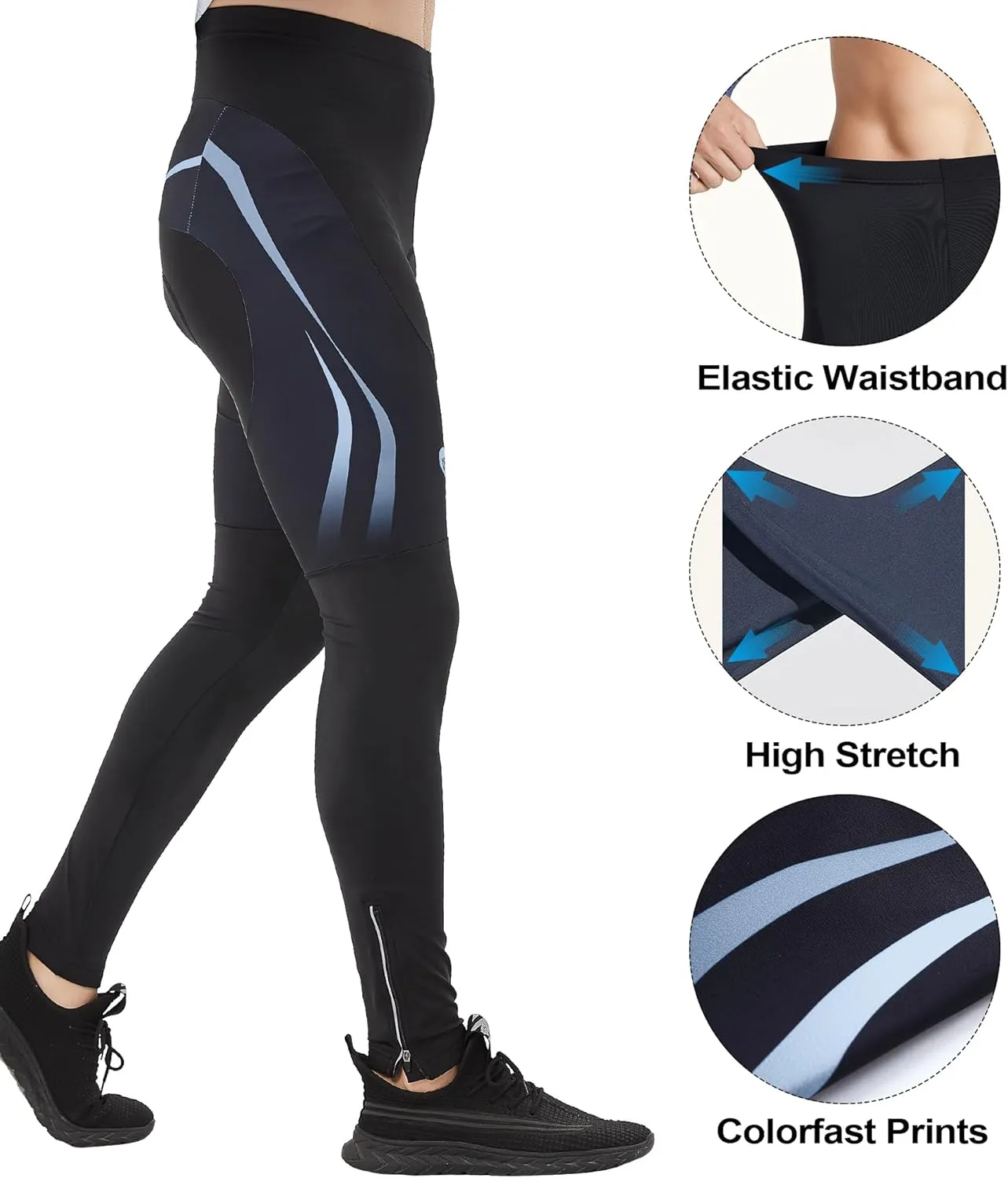 sponeed Men's Bicycle Pants 4D Padded Road Cycling Tights Leggings Outdoor Cyclist Riding Bike Wear