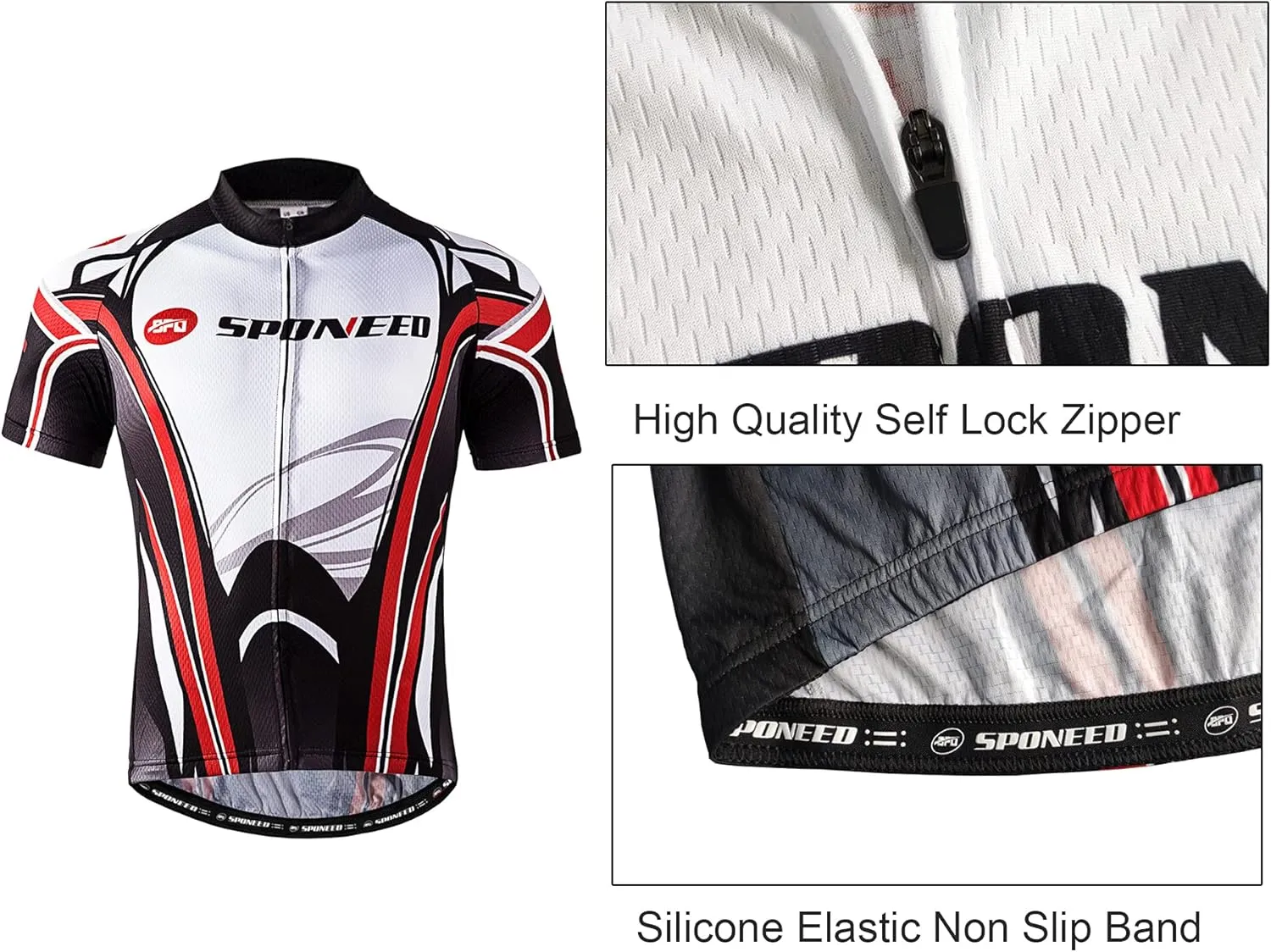 sponeed Men's Cycling Jersey and Bib Short Suit Bicycle Wear Padded Bike Tights