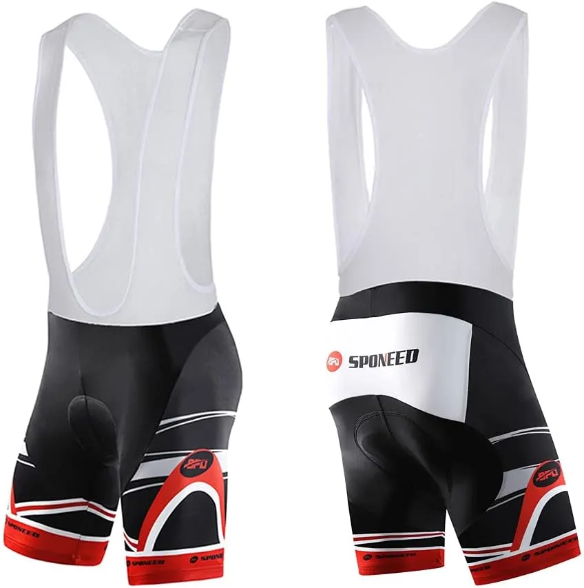 sponeed Men's Cycling Jersey and Bib Short Suit Bicycle Wear Padded Bike Tights