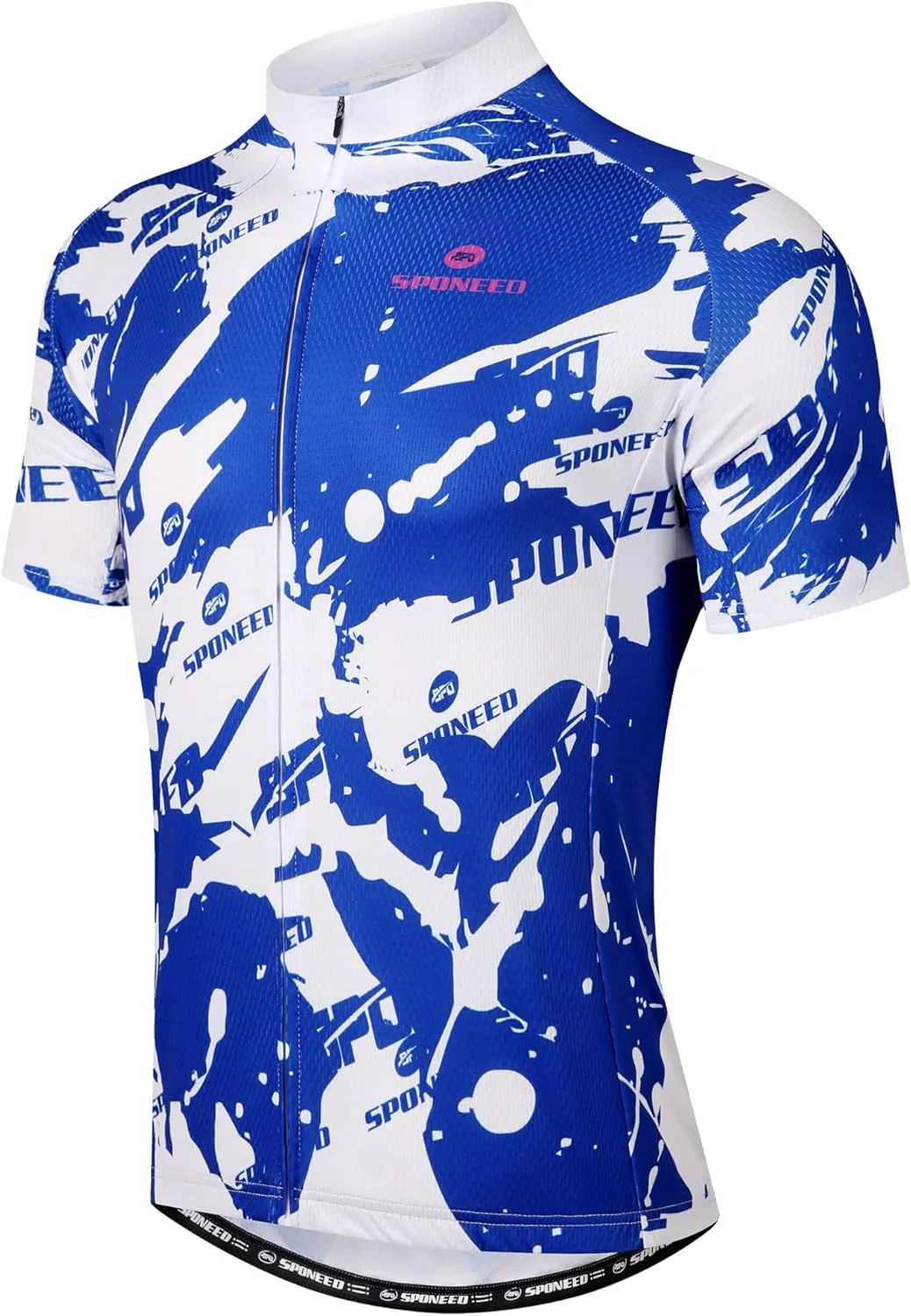 sponeed Men's Cycling Jerseys Tops Biking Shirts Short Sleeve Bike Clothing Full Zipper Bicycle Jacket with Pockets