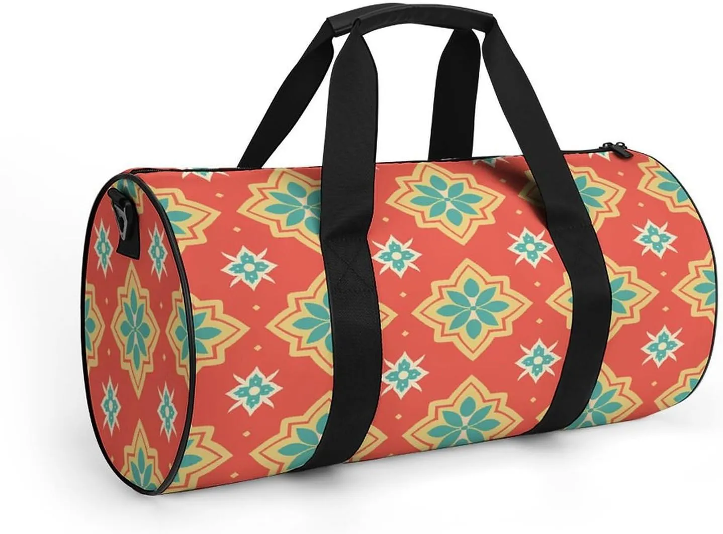 Sports Gym Bag for Women Men Travel Duffel Bag With Orange Border Weekender Bag Canvas Carry on Overnight Bag for Travel Swimming Fitness Workout Sports Duffle Bag, 17.7in/9in/9in, style-2-3