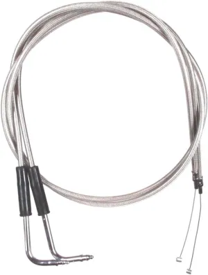 Stainless Braided Throttle Cable Set for 1996-2000 Harley Softail Fatboy models - HC-0270-0271-FLSTF