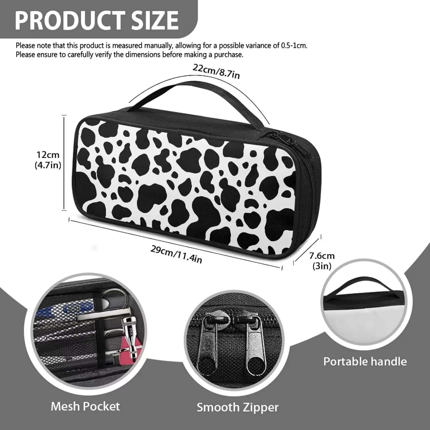Stethoscope Case for Classic III,Black and White Cow Stethoscope Bag for Lightweight II S.E,Cardiology IV,Extra Room for Doctor & Nurse Accessorie Portable