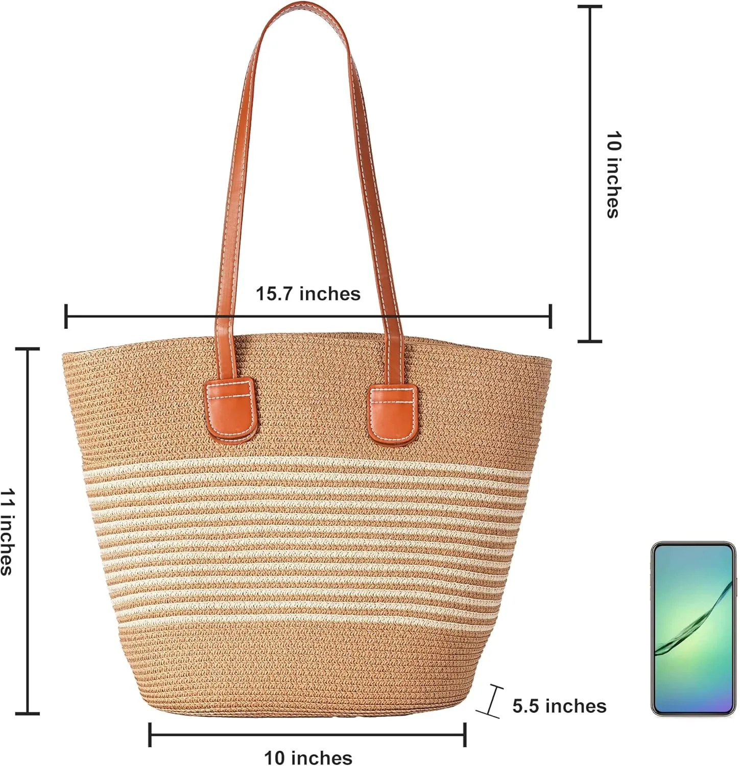 Straw Bags for Women, Straw Beach Bags for Women Beach Tote Bag Summer Woven Shoulder Handbags for Vacation Holiday