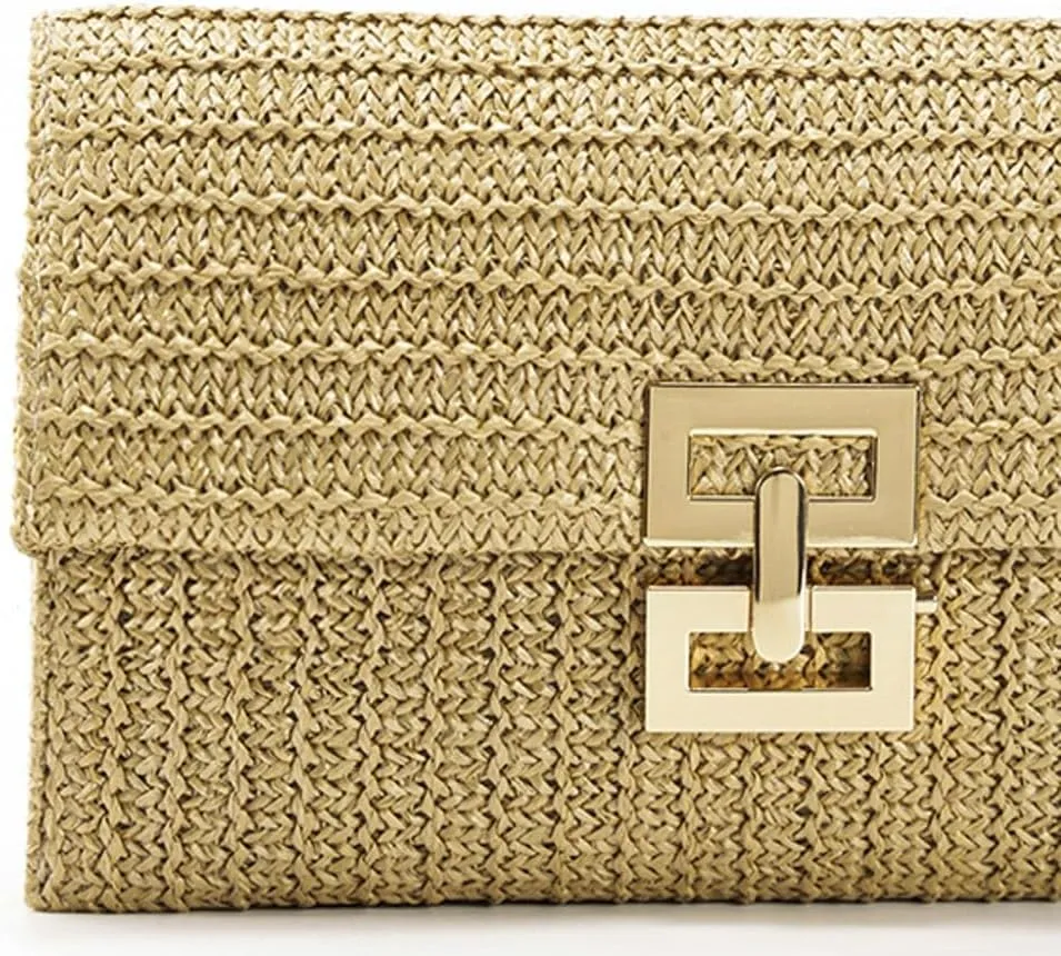 Straw Handbags for Women Straw Clutch Summer Bag Beach Bag Casual Straw Purses 2024