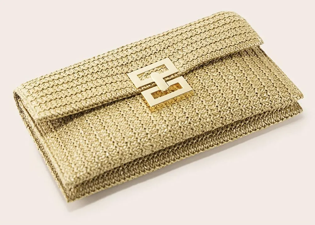 Straw Handbags for Women Straw Clutch Summer Bag Beach Bag Casual Straw Purses 2024