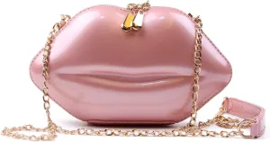 SUKUTU Patent Leather Lip Purse Box Clutch Lip Shaped Party Prom Unique Design Purses Womens Evening Clutch for Teen Girls