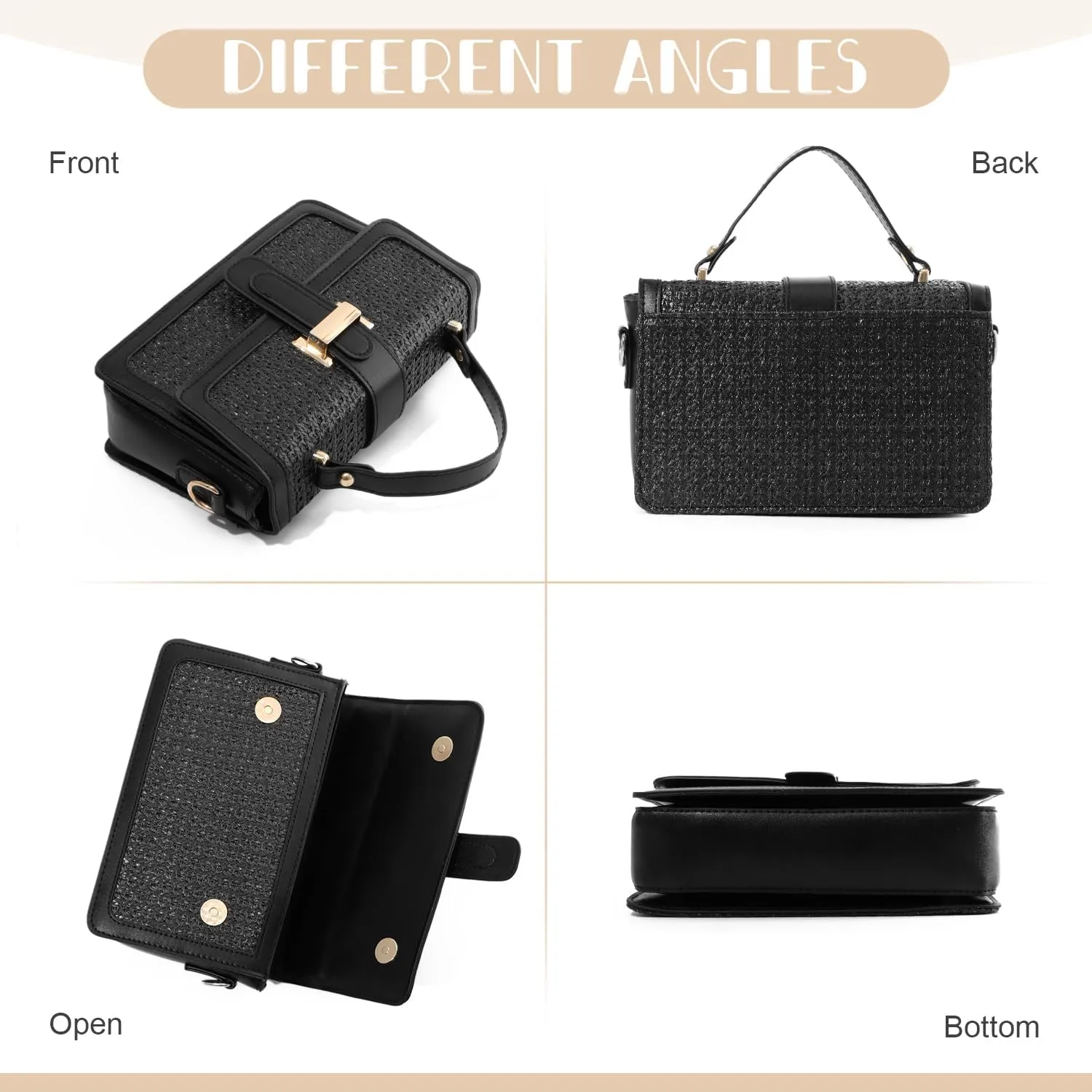 SUKUTU Summer Straw Shoulder Bag for Women Stylish Beach Vacation Crossbody Clutch Purses Handbag