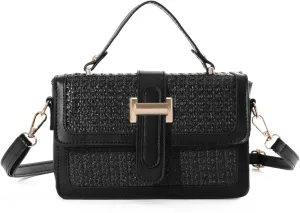 SUKUTU Summer Straw Shoulder Bag for Women Stylish Beach Vacation Crossbody Clutch Purses Handbag