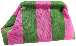 Summer Beach Clutch Purses for Women Woven Crochet Handbags Dumpling Clutch Ruched Cloud Purse Casual Colorblock Bag