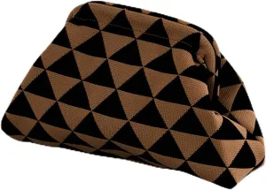 Summer Beach Dumpling Clutch Purses for Women, Woven Crochet Handbags Ruched Cloud Colorblock 2024
