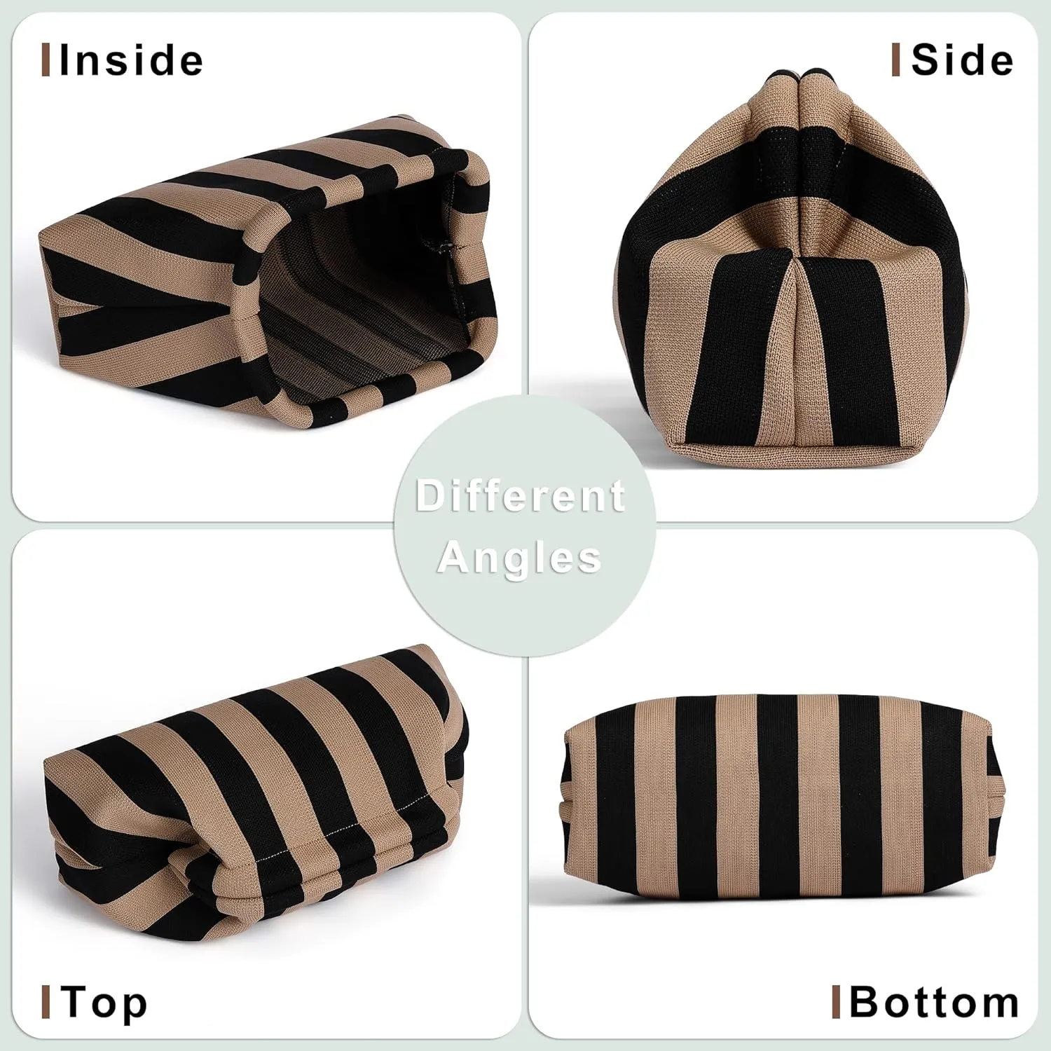 Summer Beach Purses Woven Crochet Handbags Dumpling Clutch Ruched Cloud Clutch Casual Bag for Women
