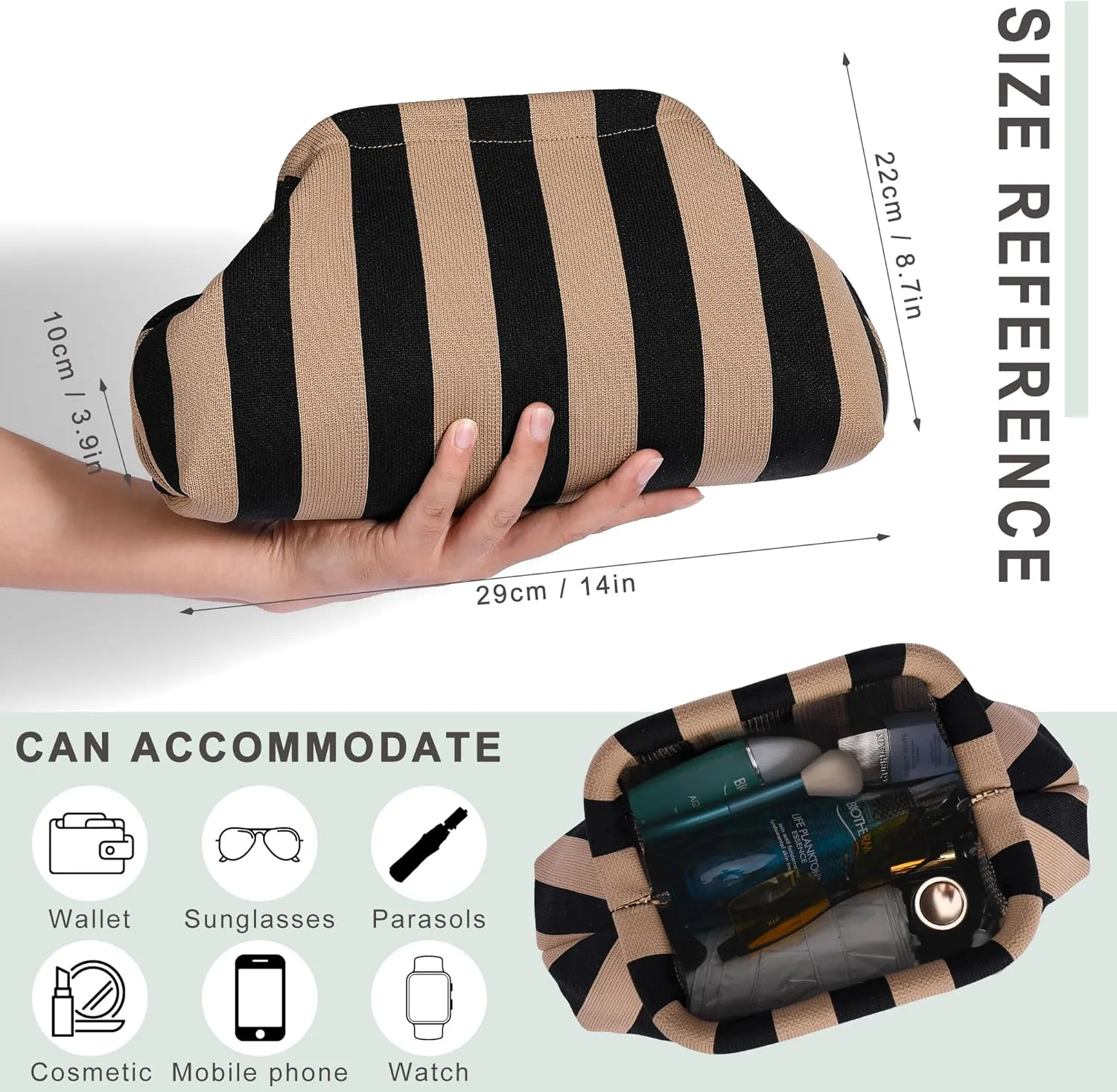 Summer Beach Purses Woven Crochet Handbags Dumpling Clutch Ruched Cloud Clutch Casual Bag for Women