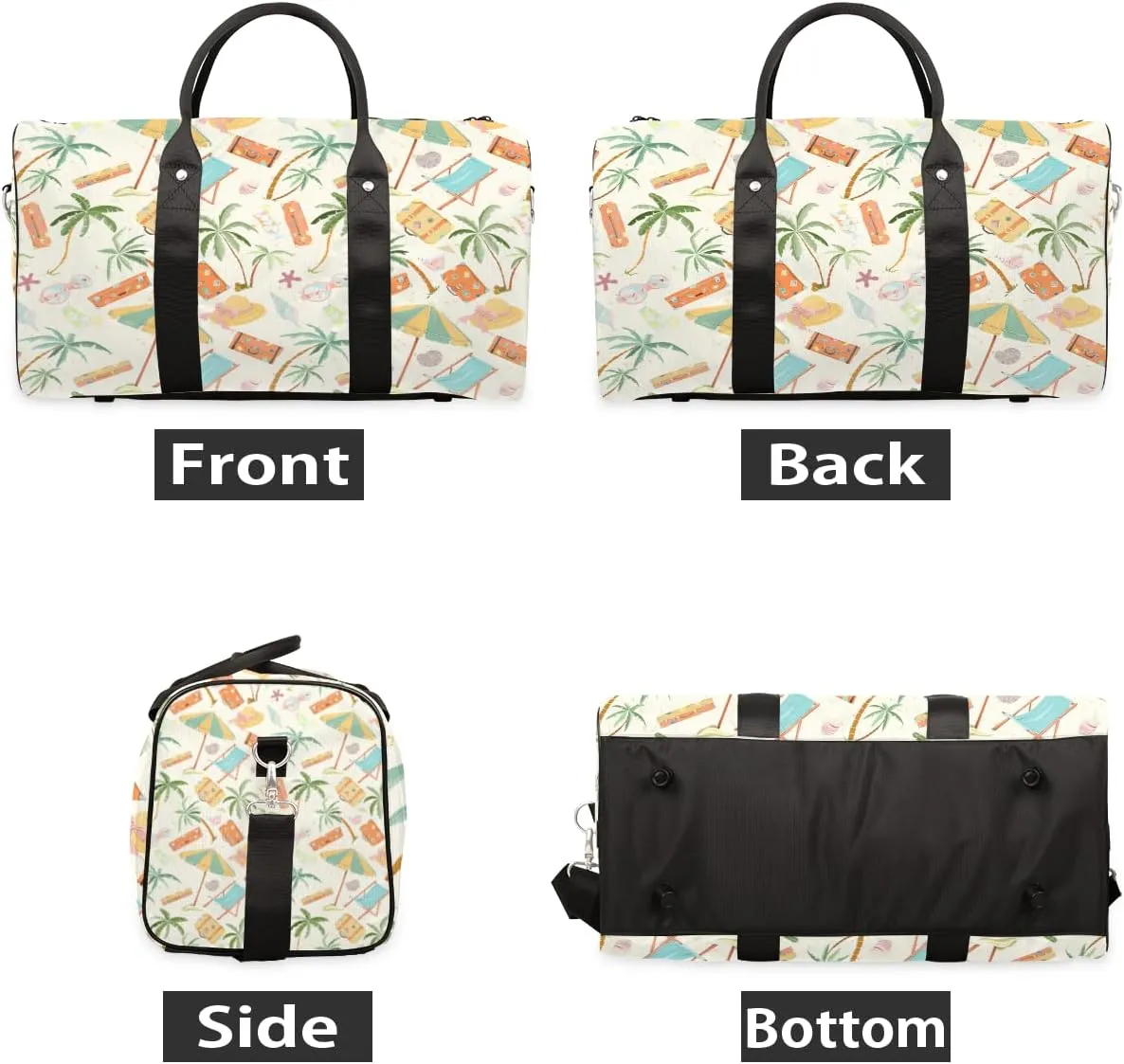 Summer Beach Themed Travel Duffle Bag, Weekender Bags for Women Men, Carry on Overnight Bag Waterproof Gym Bags, Hospital Bag for Labor and Delivery