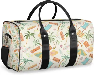 Summer Beach Themed Travel Duffle Bag, Weekender Bags for Women Men, Carry on Overnight Bag Waterproof Gym Bags, Hospital Bag for Labor and Delivery