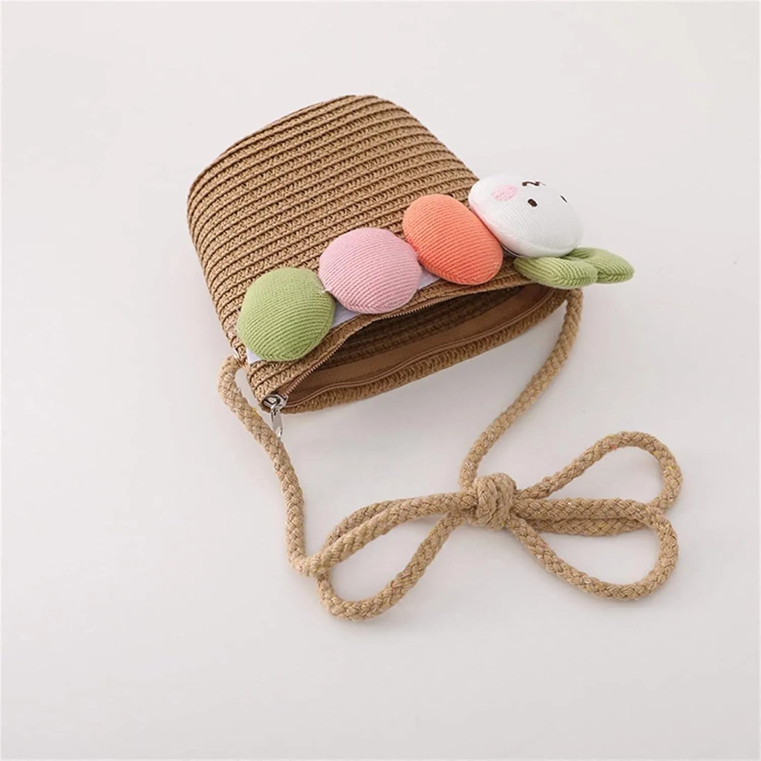 Summer Straw Hat Bag Set Woven Wide Brim Sun Beach Hats with Shoulder Bag Outdoor Outfit Set for Toddler Girl Sun