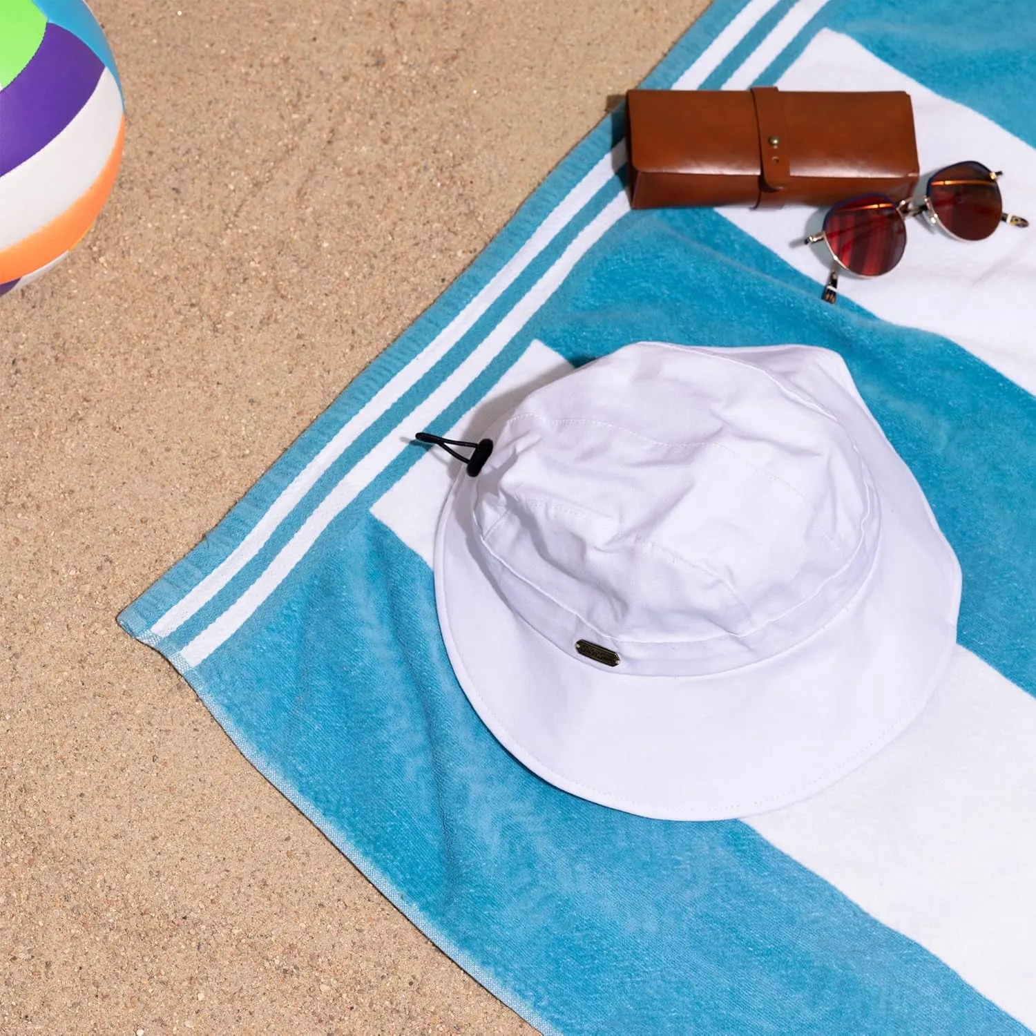 Sun 'N' Sand Packable Sun Hat Women - Cotton Summer Hat - Beach Hats for Women - Foldable Packable Hat with Drawstring - 3.5"
