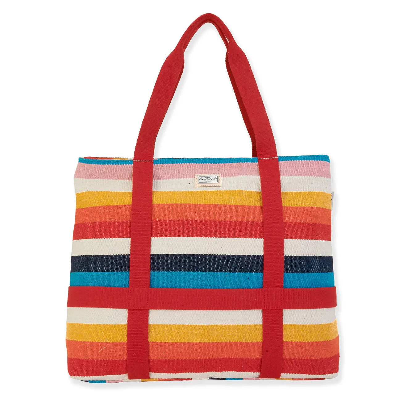 Sun N Sand Sunny Day Artistic Shoulder Tote with Built-in Hat Carrier