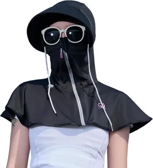 Sun Protection Face Mask, Women UPF50  Full Face Cover, UV Protection Shoulder, Cooling Neck Gaiter for Cycling